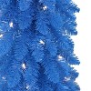 Puleo 4' Pre-lit Flocked Pencil Alpine Fir Artificial Christmas Tree with Clear Lights - 2 of 4