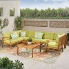 GDFStudio Abena Outdoor Acacia Wood 8 Seater U-shaped Sectional Chat Set with Cushions - 2 of 4