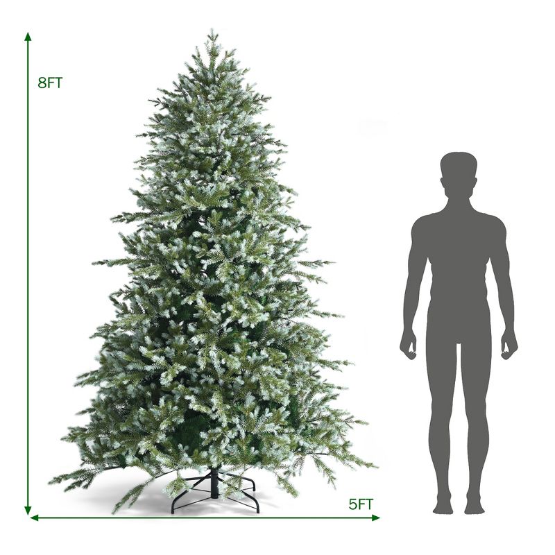 Costway 8ft Hinged Artificial Christmas Spruce Tree w/ 1658 Mixed PE & PVC Tips, 4 of 12