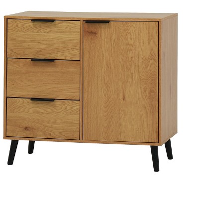 Lirago,31.5"D * 13.78"W * 29.1"H, Brown Sideboard Buffet Cabinet, Storage Cabinet with 3 Drawers & 1 Doors, apply to Kitchen/Living Room/Dining Room