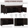 GustoWave Shoe Storage Bench with Removable Cushion and 3 Shutter-Shaped Doors, End of Bed & Entryway Bench, Flap Top Hidden Storage Space - 4 of 4
