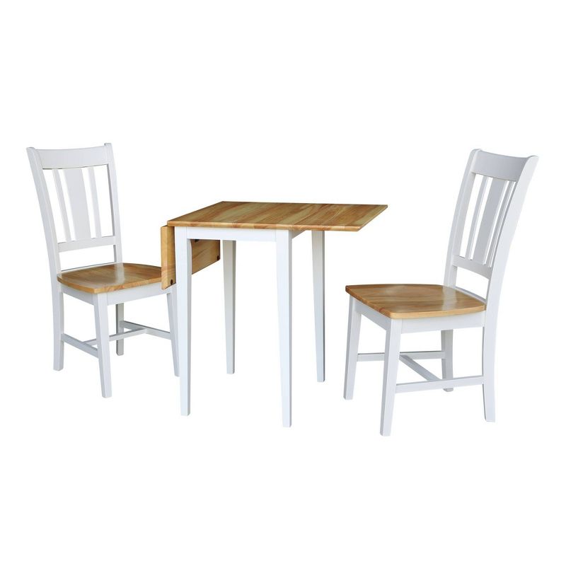 Cain Small Dual Drop Leaf Dining Set with 2 San Remo Chairs White/Natural - International Concepts, 3 of 15