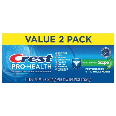 Crest Pro-Health Toothpaste Plus Scope 4.3oz Twin