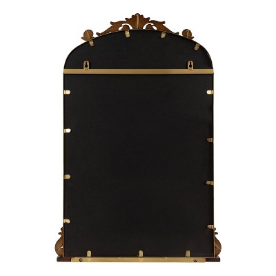 Arendahl Bronze Arch Mirror with Ornate Shelf, 21 x 32
