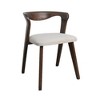 Royal Hampton Dining Side Chair Set of 2, Ivory Seat, Walnut Brown Rubberwood - 2 of 4