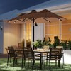 Double-sided Patio Umbrella, 9.7 ft. Outdoor Umbrella with 45-Degree Tilt and Crank, LED Solar Light and 12 Ribs - 2 of 4
