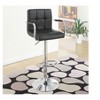 DOMETOUR Black Faux Leather Bar Stool Counter Height Chairs Set of 2 Adjustable Height Kitchen Island Stools - 3 of 4