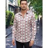 Mens Floral Dress Shirts Long Sleeve Casual Flower Printed Button Down Shirt - 2 of 4