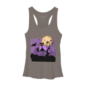 Women's Design By Humans Night Halloween moon By ChadiElHanchi Racerback Tank Top - 1 of 3