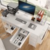 VYNXARIA 47" White Computer Desk with 7 Fabric Drawers & Large Side Pocket - Stylish Writing & Vanity Table for Home Office - 3 of 4
