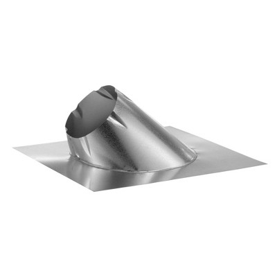 DuraVent 6DP-F6 DuraPlus 6 Inch Diameter Connection Triple Walled Galvalume Steel Roof Flashing for 0/12 to 6/12 Inch Pitch