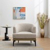 Modern Two-Tone Accent Barrel Chair, Upholstered Round Armchair for Living Room, Bedroom and Reading Room - ModernLuxe - 2 of 4