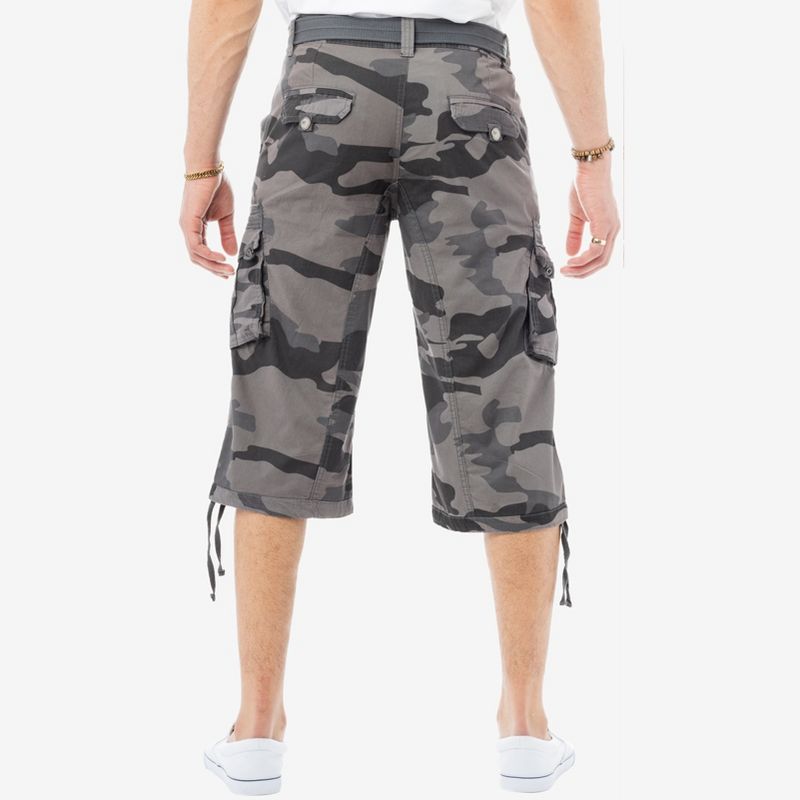 X RAY Men’s Belted 18 Inch Below Knee Long Cargo Shorts (Big & Tall), 2 of 5