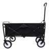 DOMETOUR Collapsible Foldable Wagon Cart with Straps, All-Terrain Wheels, 360lbs Capacity for Camping, Shopping, Sports, Gardening, Fishing, Black - 4 of 4