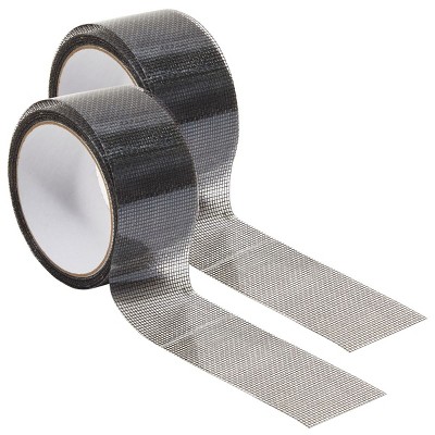 Stockroom Plus 2 Rolls Window Mesh Repair Tape Rolls for Windows and Doors, Black, 2 in x 14.75 ft