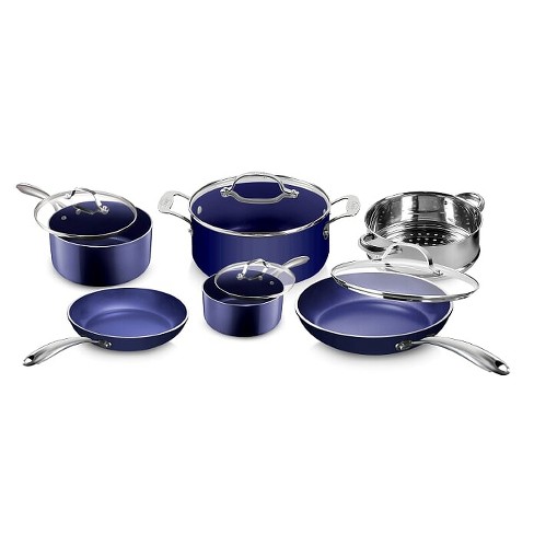 Granitestone Blue 10 Piece Nonstick Cookware Set : Target