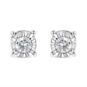 Silver 1/5 Cttw Round Near Colorless Diamond Miracle-Set Stud Earrings - 1 of 4