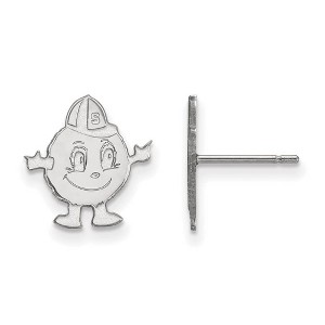 Black Bow Jewelry 14k White Gold Syracuse Oranges NCAA Post Earrings - 1 of 3