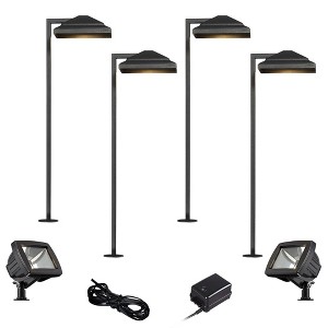 John Timberland Basset Textured Black 8-Piece LED Path and Flood Light Set - 1 of 4