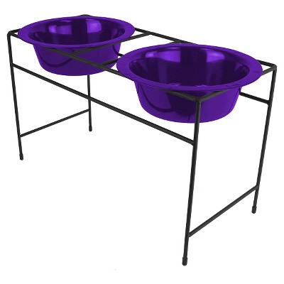 Platinum Pets Electric Purple Modern Double Cat Diner - 1 cup