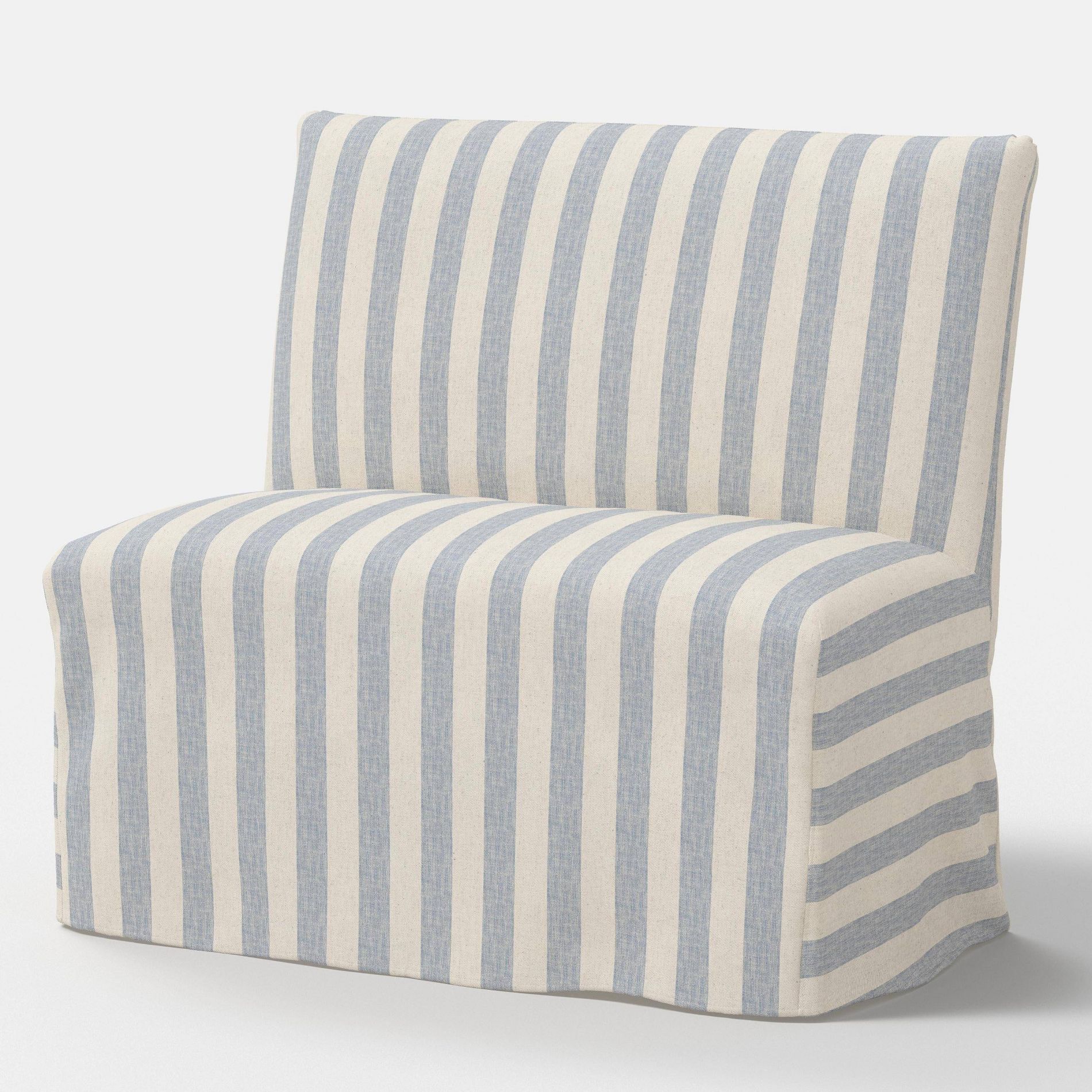 38" Jean Slipcovered Dining Banquette Malcolm Stripe Blue - Threshold™