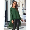 Seta T Women's Lantern Long Sleeve Round Neck High Low Irregular Hem Casual Blouse - 3 of 4
