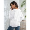 Garvee Women's Sweater Casual Long Sleeve Crewneck Button Knit Pullovers Sweaters Tops - 3 of 4