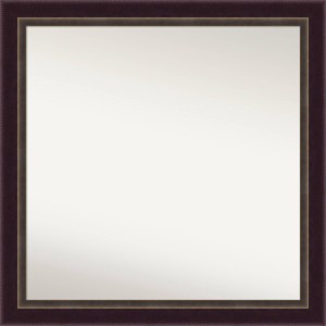 30" x 30" Non-Beveled Signore Bronze Wood Bathroom Wall Mirror - Amanti Art: Square, Includes Mounting Hardware - 1 of 4