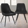 Boston Armless Dining Room Chair Set of 2 with Backrest and Metal Legs, 19.5 Inch Kitchen Chairs, Indoor Furniture - Maison Boucle - 2 of 4