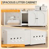 55" Double Cat Litter Box Enclosure for 2 Cats, Modern Self Cleaning Extra Large Hidden Cat Litter Box Furniture - 4 of 4