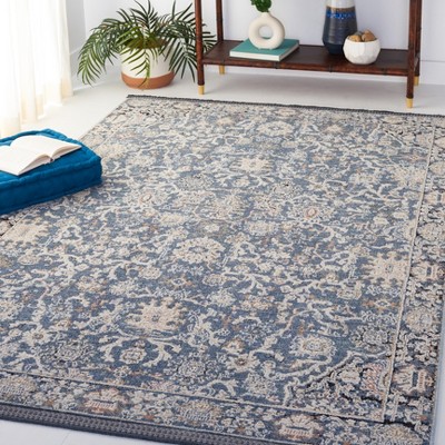 Vivaldi 6'-7" Square Ivory and Navy Synthetic Rug