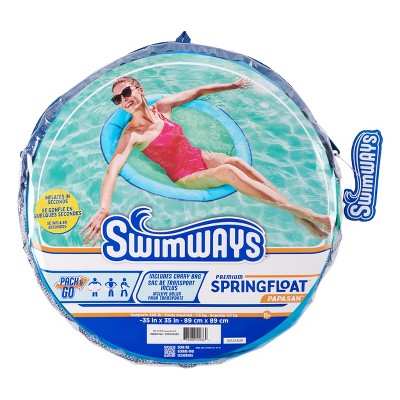 SwimWays Spring Float Papasan Pool Lounger with Hyper-Flate Valve - Blue