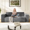 Mjkone Velvet Fabric Loveseat Sofa with Legless Design&Widened Armrest,Upholstered 2-Seater Couch for Living Room - 2 of 4