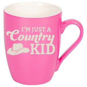 100 North Cowboy Hat 10 Ounce Pink Metallic Finish, Comfortably Fits Your Hands, New Bone China Coffee Tea Cup Mug, I'm Just A Country Kid - 1 of 1