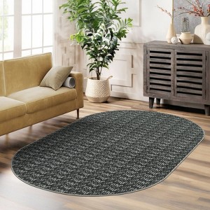 Modern Braided Solid Area Rug Machine Washable Rug - 1 of 4