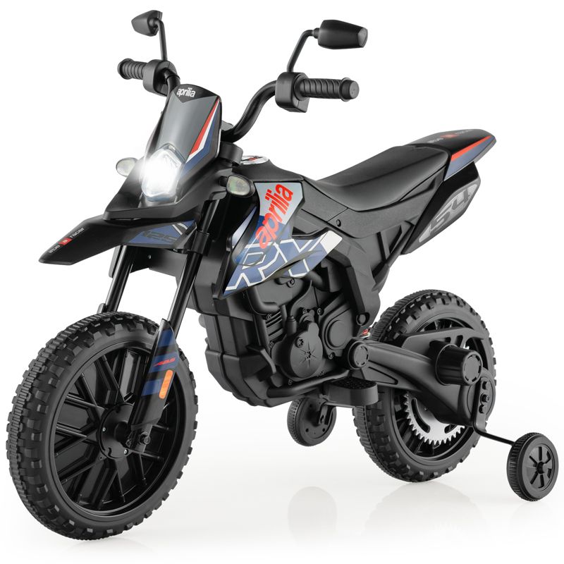 Costway 12V Licensed Aprilia Kids Ride On Motorcycle Electric Dirt Bike with Light & Music, 1 of 11
