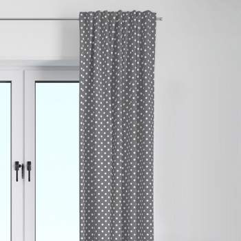 Bacati - Pin Dots Gray Cotton Printed Single Window Curtain Panel
