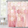 LunaLulinlk Shower Curtain with Hooks, Pink - 2 of 4
