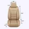 Bekrvio Universal 5-Seat Car Seat Covers Full Set, Premium PU Leather Waterproof Front & Rear Protector for Cars, SUVs & Trucks - 3 of 4