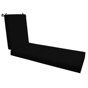 Honeycomb Outdoor Chaise Lounge Cushion - Sunbrella Canvas Black - 1 of 4