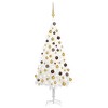 vidaXL Artificial Pre-lit White Christmas Tree with Balls - 47.2" Tall, 150 LEDs, PE Branches, Durable and Reusable - Perfect for Xmas Decoration - 2 of 4