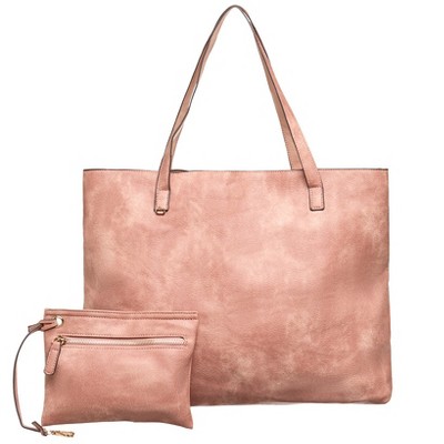 The Lakeside Collection Reversible Tote Plus Pouch - Blush/Mauve
