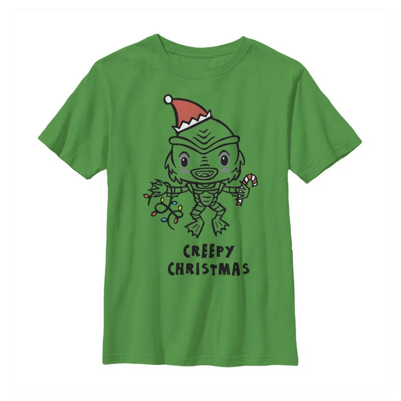 Boy's Universal Monsters Christmas Creature from the Lagoon Creepy T-Shirt, 1 of 4