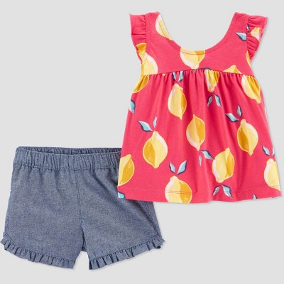 Baby Girls' Lemon Top & Bottom Set - Just One You® made by carter's Pink Newborn