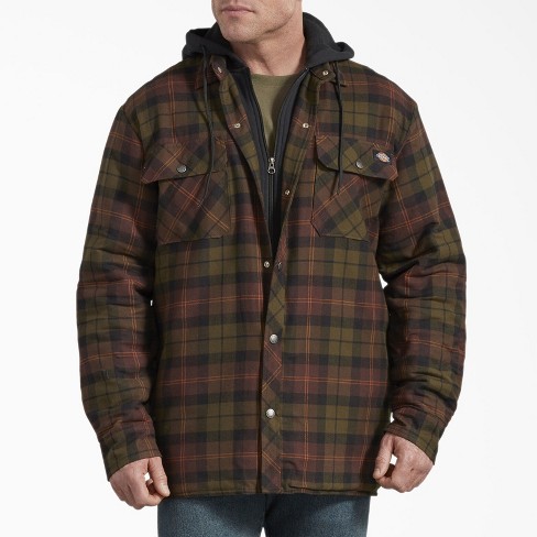 Quilted flannel shirt jacket best sale with hood