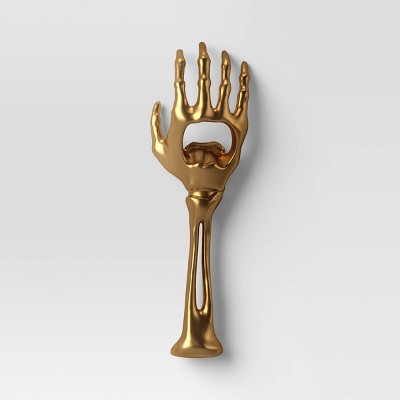 Halloween Stainless Steel Skeleton Hand Bottle Opener Gold - Threshold™