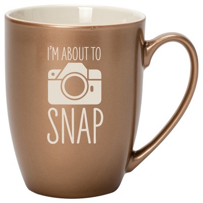 100 North Photography Camera lens 10 Ounce Bronze Metallic Finish, Comfortably Fits Your Hands, New Bone China Coffee Tea Cup Mug, I' About To Snap
