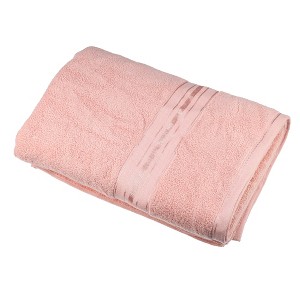 Unique Bargains Soft Absorbent Cotton Bath Towel Classic Design 55.12''x27.56'' for Bathroom Shower 1Pc - 1 of 4