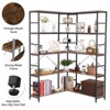 GustoWave 5 Tier Corner Bookshelf, Industrial Bookshelves, L Shape Tall Bookcase with Storage with Heavy Duty Metal Frame - 4 of 4