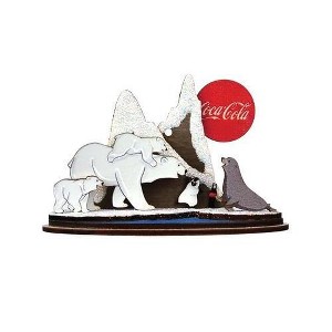 Old World Christmas Ginger Cottages Wooden Ornament for Christmas Tree, Coca-Cola Polar Bears - 1 of 4